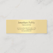 金ゴールドルックエレガント手書きシンプルテンプレート スキニー名刺 (裏面)