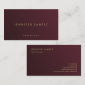 金ゴールドルックエレガント文字プレミアムシックラグジュアリー 名刺 (正面/裏面)