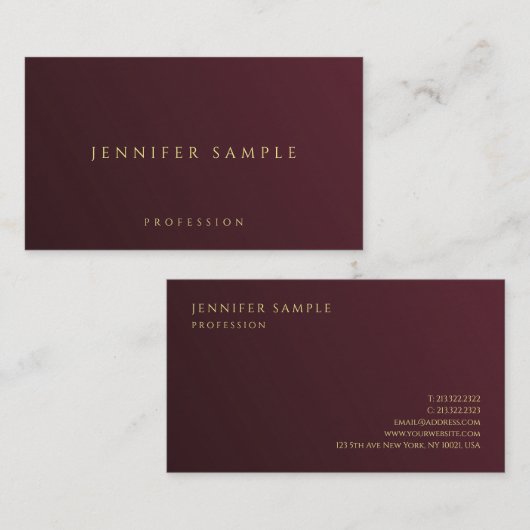 金ゴールドルックエレガント文字プレミアムシックラグジュアリー 名刺 (正面/裏面)