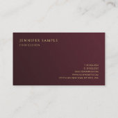 金ゴールドルックエレガント文字プレミアムシックラグジュアリー 名刺 (裏面)