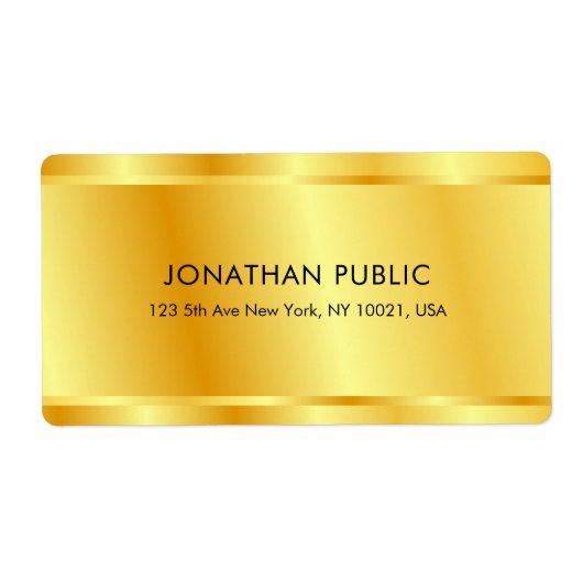 金ゴールドルックカスタムエレガントグラマラステンプレート ラベル (正面)