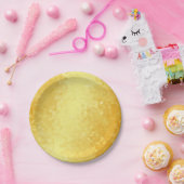 金ゴールドルックカスタムハートロマン空白のティックテンプレート ペーパープレート (パーティー)