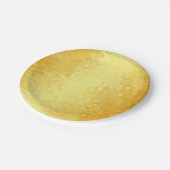 金ゴールドルックカスタムハートロマン空白のティックテンプレート ペーパープレート (アングル)