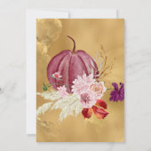 金ゴールドルックカボチャフローラ感謝祭ランチ 招待状 (裏面)