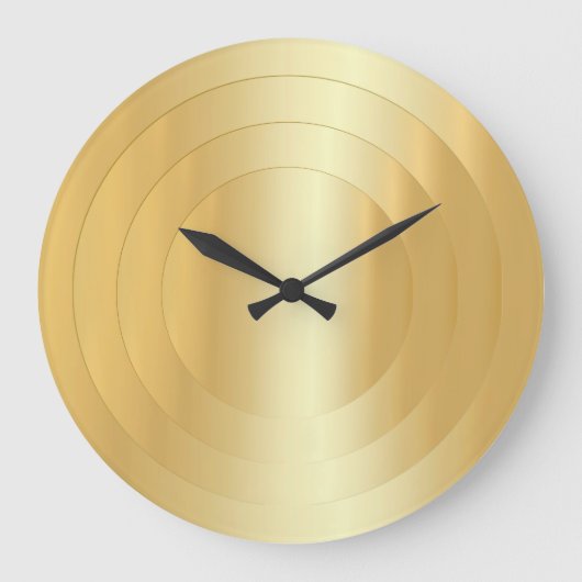 金ゴールドルックグラマラエレガントストレンディーテンプレート大 ラージ壁時計 (正面)