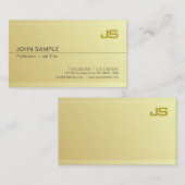 金ゴールドルックスタイリッシュモノグラムミニマリストラグジュアリー 名刺 (正面/裏面)