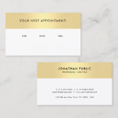 金ゴールドルックテンプレートアポイントメントリマインダートレンディー 予約カード (正面/裏面)