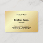 金ゴールドルックテンプレートオールド文字グラマラスパーソナライズされた 名刺 (裏面)