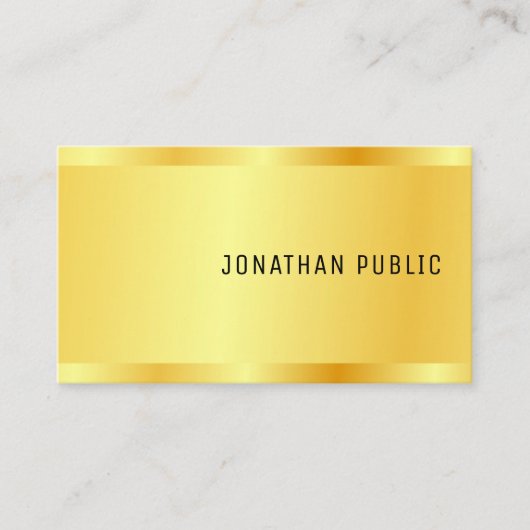 金ゴールドルックテンプレートプロフェッショナルモダン エレガント 名刺 (正面)