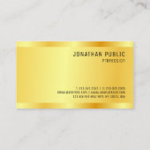 金ゴールドルックテンプレートプロフェッショナルモダン エレガント 名刺 (裏面)