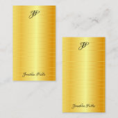 金ゴールドルックハンドスクリプト名モノグラムテンプレート ノートカード (正面/裏面)