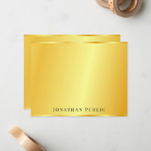 金ゴールドルックパーソナライズされたエレガントトレンディーテンプレート ノートカード (正面/裏面インサイチュ)