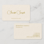 金ゴールドルックフォントテンプレートモダンタイポグラフィ 名刺 (正面/裏面)