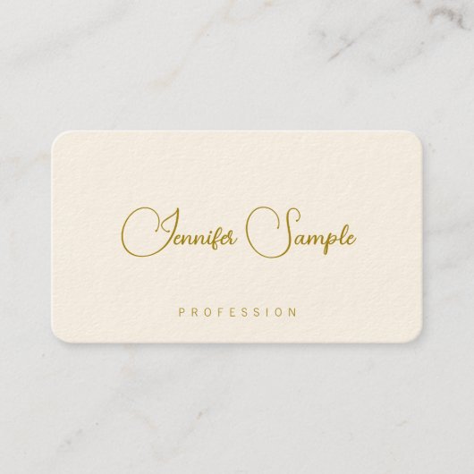 金ゴールドルックフォントテンプレートモダンタイポグラフィ 名刺 (正面)