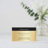 金ゴールドルックミニマパーソナライズされたリストテンプレート 名刺 (スタンド正面)