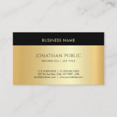 金ゴールドルックミニマパーソナライズされたリストテンプレート 名刺 (正面)