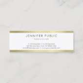 金ゴールドルックミニマリストプレーンプロフェッショナル モダン スキニー名刺 (裏面)