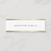 金ゴールドルックミニマリストプレーンプロフェッショナル モダン スキニー名刺 (正面)