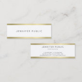 金ゴールドルックミニマリストプレーンプロフェッショナル モダン スキニー名刺 (正面/裏面)