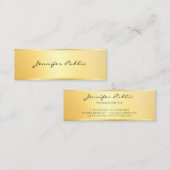 金ゴールドルックミニマルモダンエレガントテンプレート スキニー名刺 (正面/裏面)