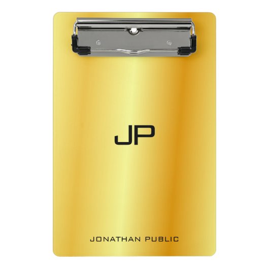 金ゴールドルックモエレガントノグラモダンムテンプレートカスタム ミニクリップボード (正面)