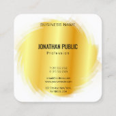 金ゴールドルックモダンエレガントプロフェッショナルテンプレート スクエア名刺 (裏面)