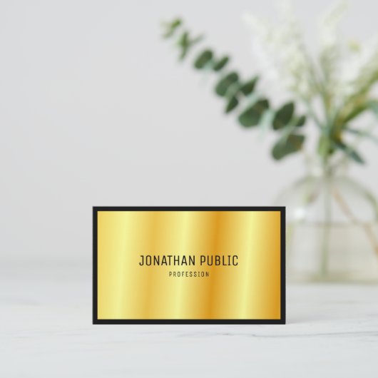 金ゴールドルックモダンエレガントプロフェッショナルテンプレート 名刺 (スタンド正面)