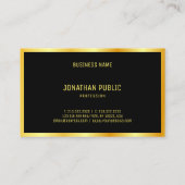 金ゴールドルックモダンエレガントプロフェッショナルテンプレート 名刺 (裏面)