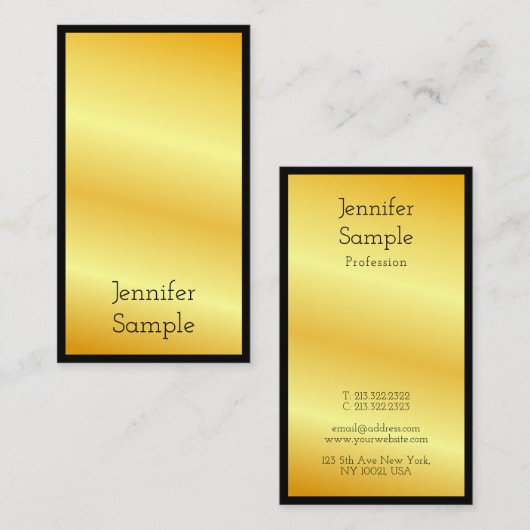金ゴールドルックモダンエレガントプロフェッショナルテンプレート 名刺 (正面/裏面)