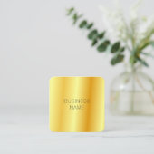 金ゴールドルックモダングラマー企業の会社 スクエア名刺 (スタンド正面)