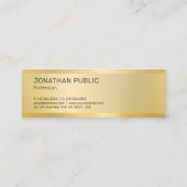 金ゴールドルックモダンテンプレートエレガントシンプルデザイン スキニー名刺 (裏面)