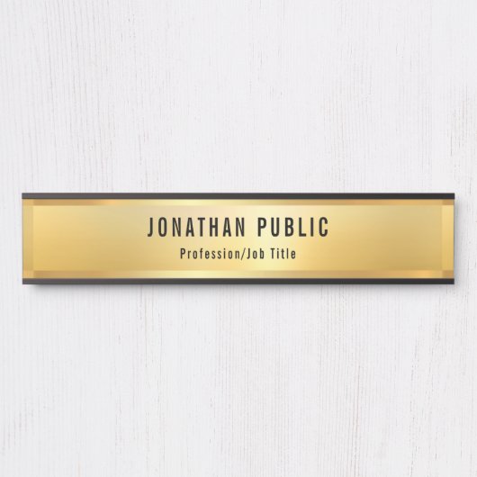 金ゴールドルックモダンテンプレートグラマープロフェッショナル サインプレート (正面)