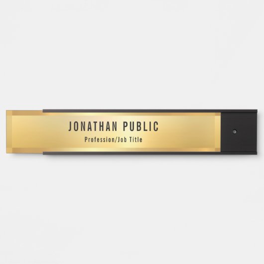 金ゴールドルックモダンテンプレートグラマープロフェッショナル サインプレート (正面)