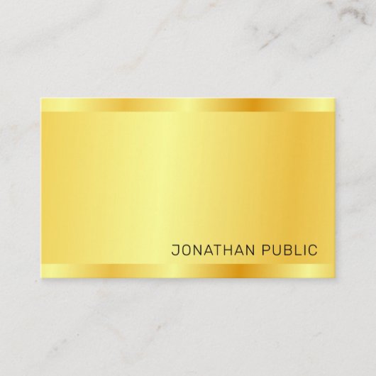 金ゴールドルックモダンプロフェッショナルトレンディーエレガント 名刺 (正面)