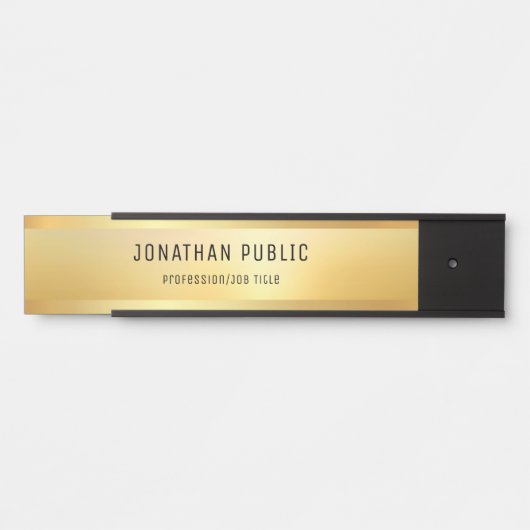 金ゴールドルックモダン洗練されたトレンディーテンプレート サインプレート (正面)
