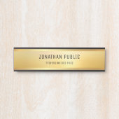 金ゴールドルックモダン洗練されたトレンディーテンプレート サインプレート (正面)