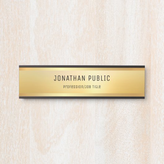 金ゴールドルックモダン洗練されたトレンディーテンプレート サインプレート (正面)