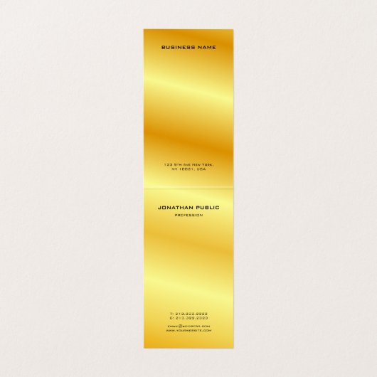 金ゴールドルックモノグラムエレガントテンプレート 名刺 (内部フラット)