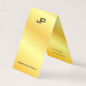 金ゴールドルックモノグラムエレガントテンプレート 名刺 (正面)