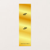 金ゴールドルックモノグラムエレガントテンプレート 名刺 (外部フラット)