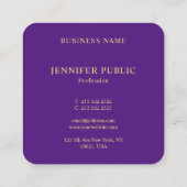 金ゴールドルックモノグラムトレンドカラーモダンテンプレート スクエア名刺 (裏面)