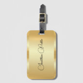 金ゴールドルックライトスクリプト名カスタムテンプレート ラゲッジタグ (正面縦)