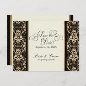 金ゴールドルックレースバロックアールヌーボーデコ20sスタイル インビテーションポストカード (正面/裏面)