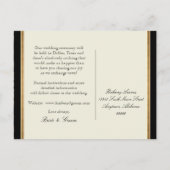 金ゴールドルックレースバロックアールヌーボーデコ20sスタイル インビテーションポストカード (裏面)