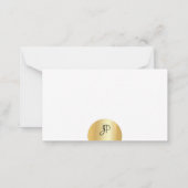 金ゴールドルック手書きモノグラムエレガントテンプレート ノートカード (裏面)