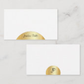 金ゴールドルック手書きモノグラムエレガントテンプレート ノートカード (正面/裏面)