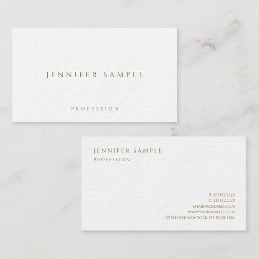 金ゴールドルック文字プレミアムウルトラシックラグジュアリーエリート 名刺 (正面/裏面)