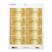 金ゴールドルック書道スクリプトテンプレート パーソナライズされた ラベル (フルシート)