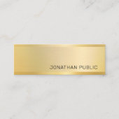 金ゴールドルッモダンクエレガントミニマルテンプレート スキニー名刺 (正面)