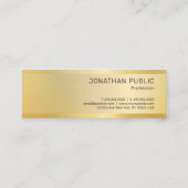 金ゴールドルッモダンクエレガントミニマルテンプレート スキニー名刺 (裏面)